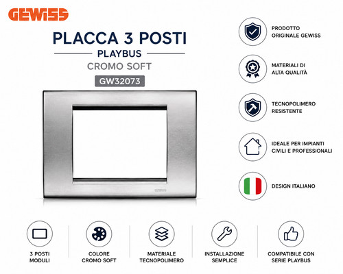 Placca gewiss gw32073 playbus - gewiss,