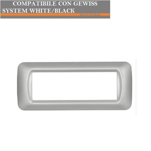 Placca grigio compatibile - placca, 6p