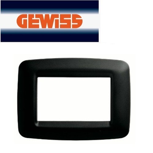 Placca nero gewiss playbus - 3p,